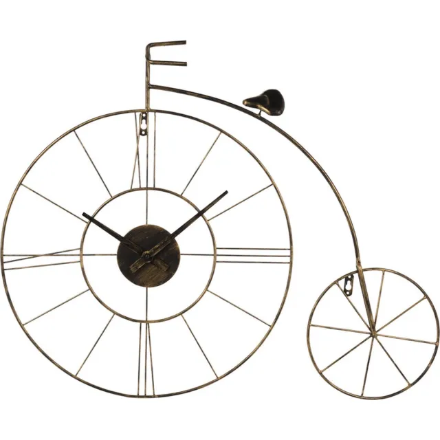 Teeninga Palmen Klokken - Wandklok Fiets 80cm Zwart Goud