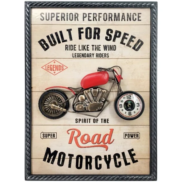 Signes Grimalt motorfiets wandklok ornament beige