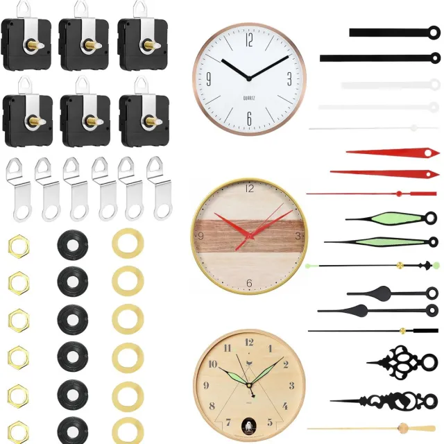 Namajunas Quartz uurwerk los voor wandklok - High Torque - met 6 sets wijzers - Wandklok Reparatie Kit - DIY klok vervangende onderdelen - Stille Klok Los Uurwerk kleurrijk