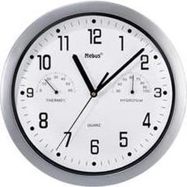 Mebus 06992 Wandklok Quartz 25.5 cm Zilver