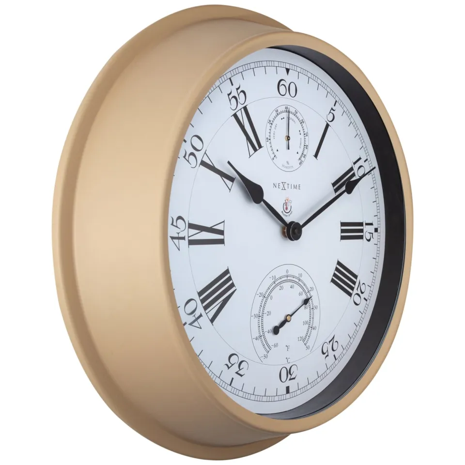 Nextime Weerstation - Wandklok - 40,5 cm - Metaal - Hyacint
