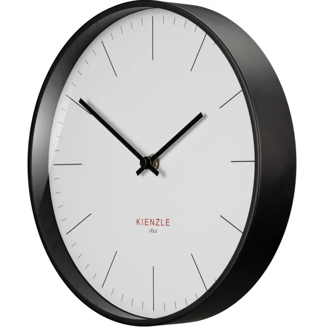 Bresser Kienzle Wandklok - Modern - 25cm - Radiogestuurd - Zwart - Wit