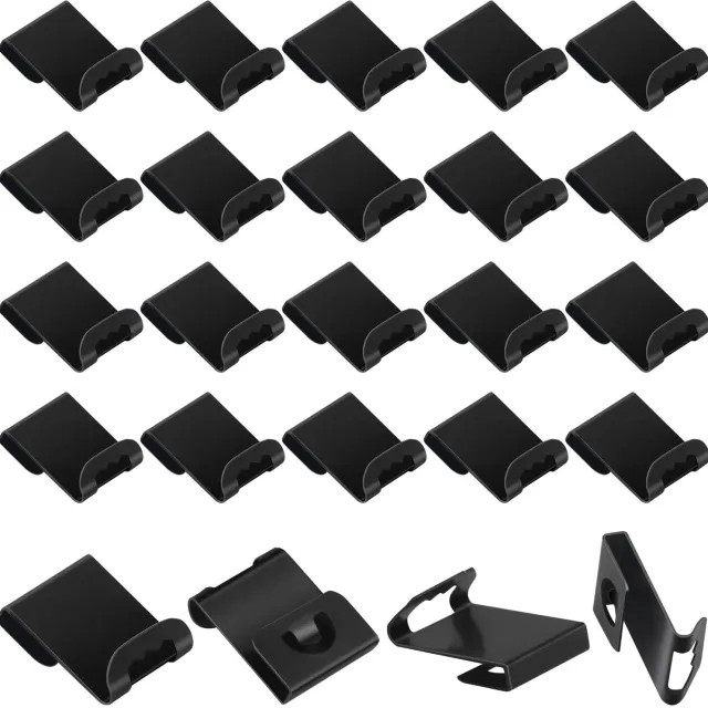 Famanu Set van 20 ophangclips voor fotolijsten, geschikt voor het ophangen van fotolijsten van 2-3 mm, kleur zwart