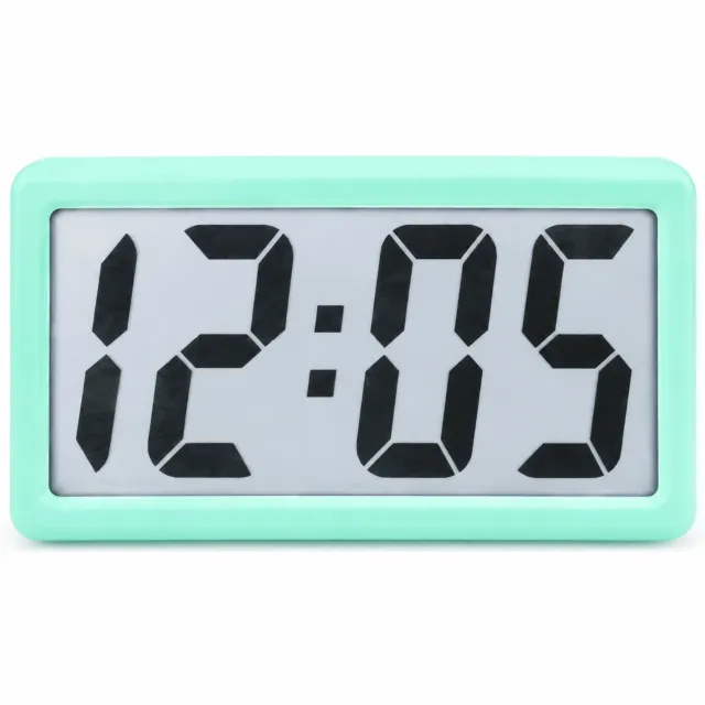 SWGOTA Digitale LCD-tafelklok - groen, magnetische bevestiging, stille werking, 11 mm dik, op batterijen