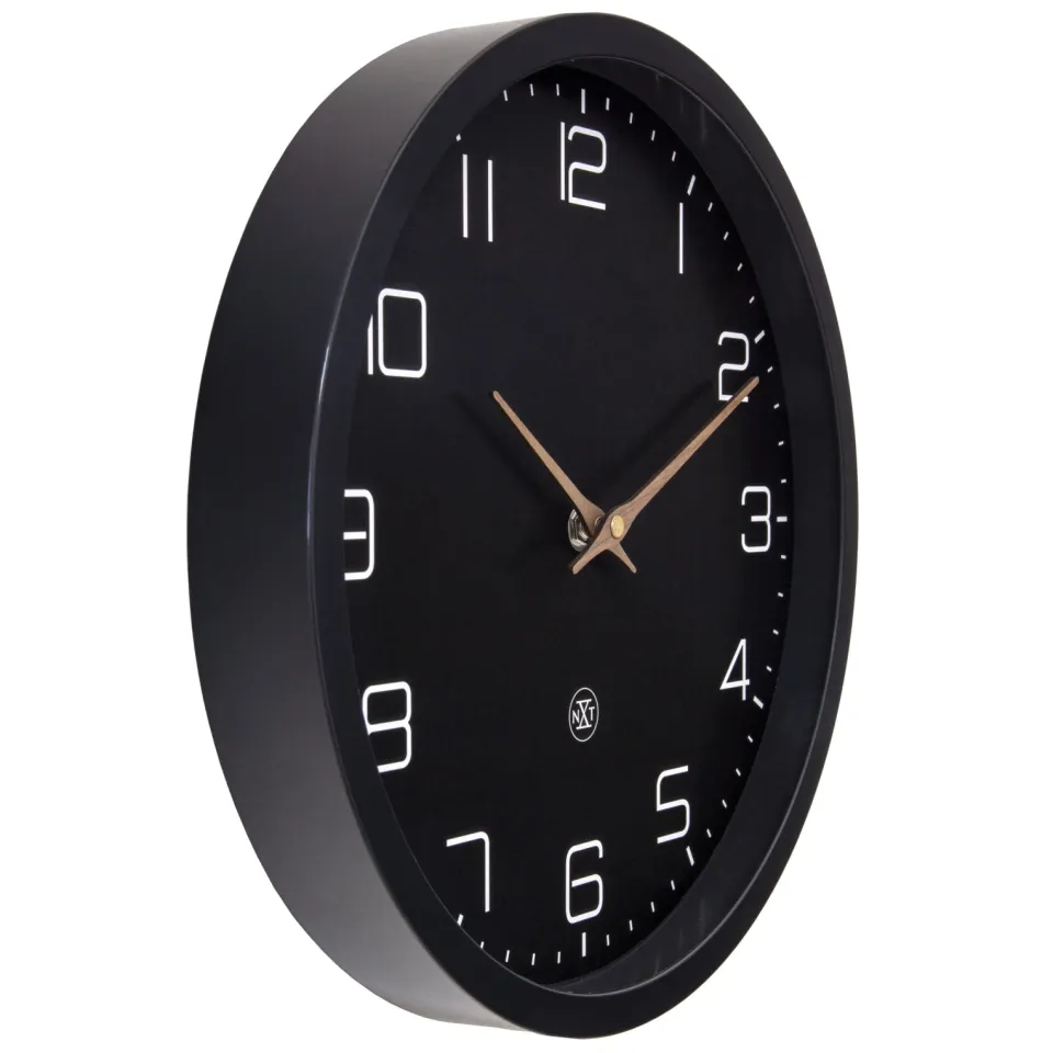 Nextime Wandklok 30cm-Stil-Papier & Bioplastic-nXt 'Eco' zwart, foto 2