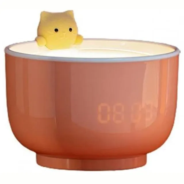 longziming Digitale Wekker met Nachtlampje Kat – Oplaadbare Kinderwekker – Stille Wekker met USB-Opladen – Nachtlamp voor Slaapkamer en Kinderkamer Roze
