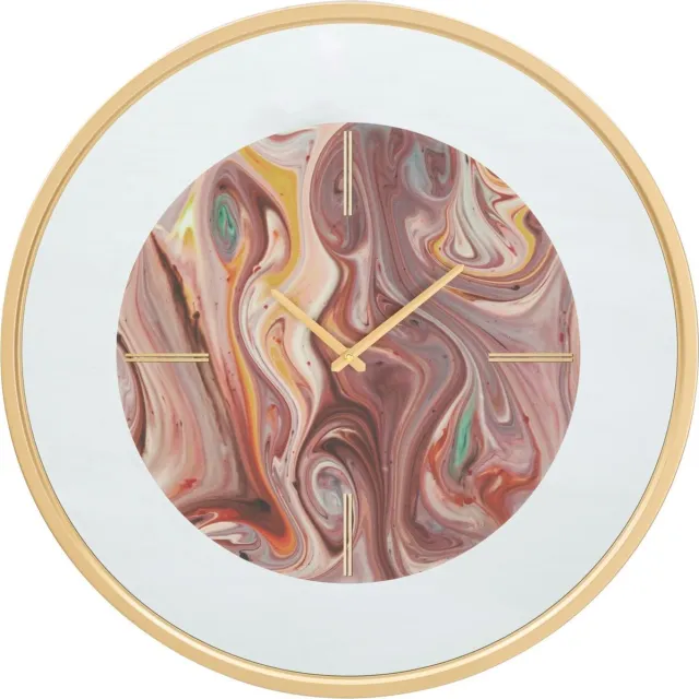 Luxe-Casa Wandklok Mirror Mix Rond Spiegelglas 60 cm Roze