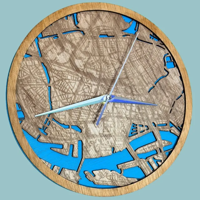 3D with benefits houten Klok Rotterdam in lagen lasercut