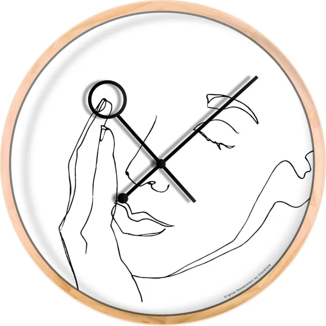 Cloudnola Think Wall clock 42 cm Tessa Roosenstein - Line Art Klok wit