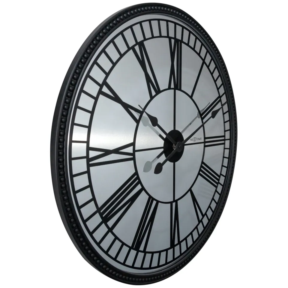 Nextime Wandklok - 56 cm - Spiegel - 'Cleopatra-spiegel' zwart, foto 2