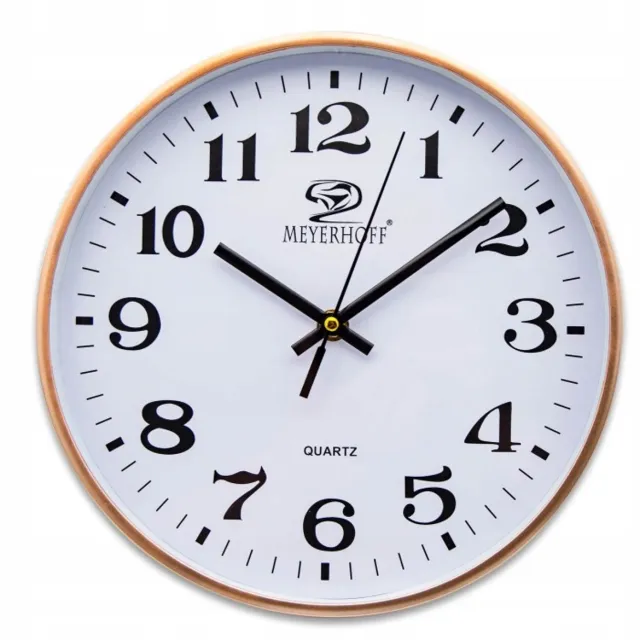 Tragar Wandklok 25 cm Houtlook – Stille Analoge Klok met Quartz Uurwerk – Grote Cijfers – Rond