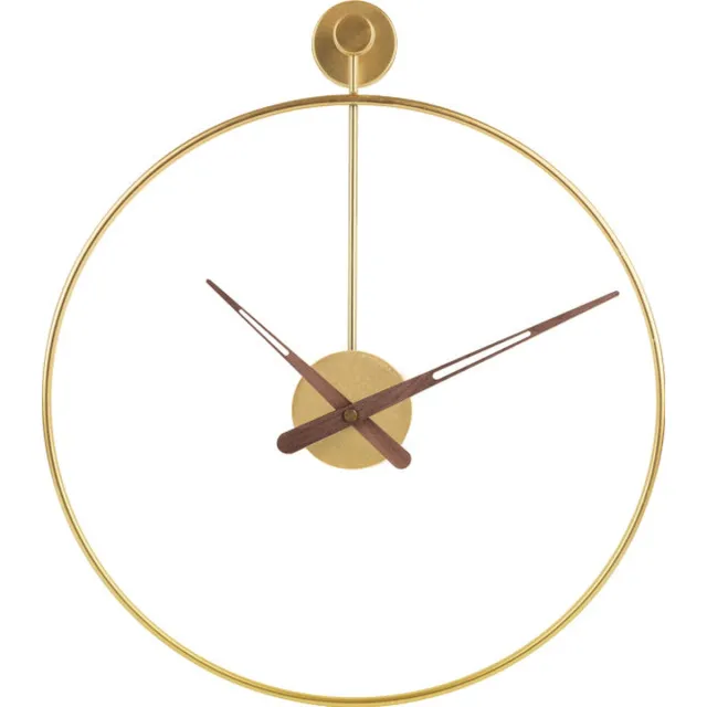 SensaHome Wandklok Rio - Luxe Klok Industrieel Design - Grote Wandklok van Metaal - Ø50cm - Goud
