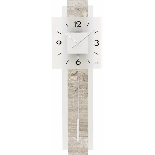 AMS 7471 Slingerklok Wandklok bruin/wit/zwart
