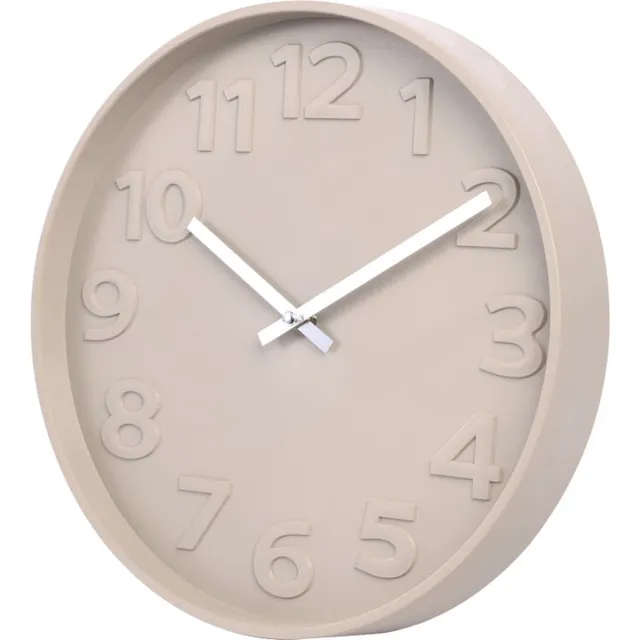 SensaHome Wandklok Zurich - Scandinavisch Stijl Ronde Klok met Cijfers - Moderne Nordic Design - Ø30cm - Beige