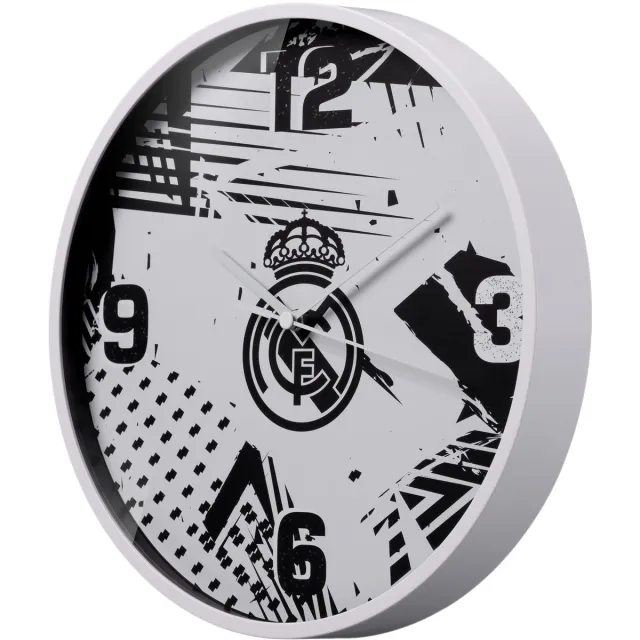 Bresser Real Madrid Wandklok - Funky - 25 Cm - Zwart/Wit Zwart - Wit