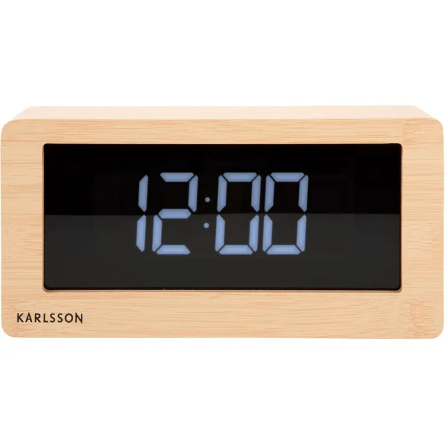 Karlsson Tafelklok Boxed - Licht Hout - 25x7x12,5cm - Scandinavisch,Modern Bruin
