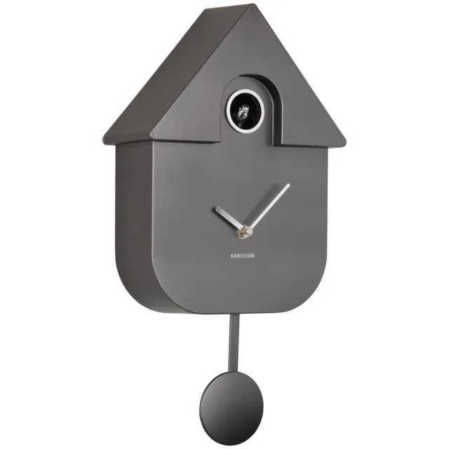 Karlsson Modern Cuckoo koekoeksklok metallic donkergrijs donkergrijs metallic