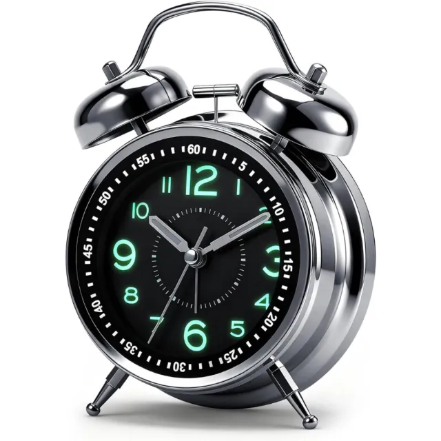 ZRNS® Traditionele Wekker - Analoge Wekker - Retro - Zonder Tikken Wit