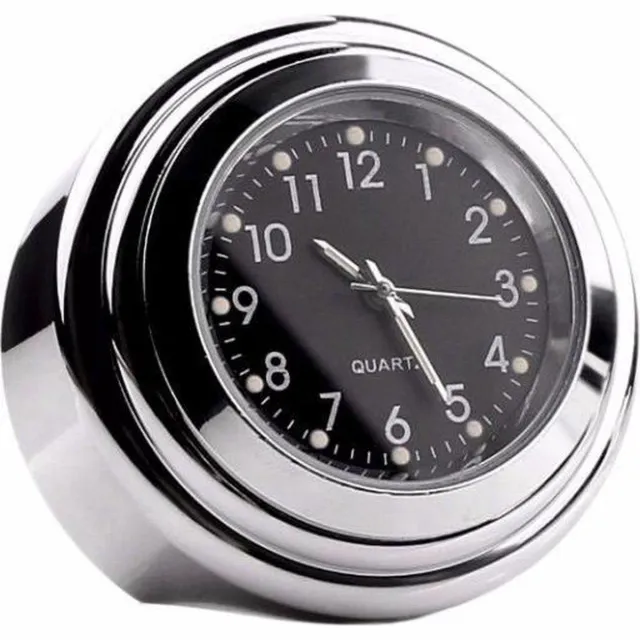 LOUZIR Motor Stuur Horloge Klokje Chroom zwart chroom | zwart