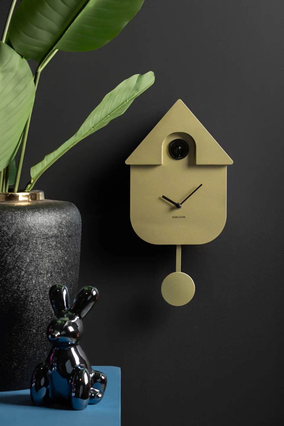 Karlsson Modern Cuckoo Metallic wandklok beige, foto 3