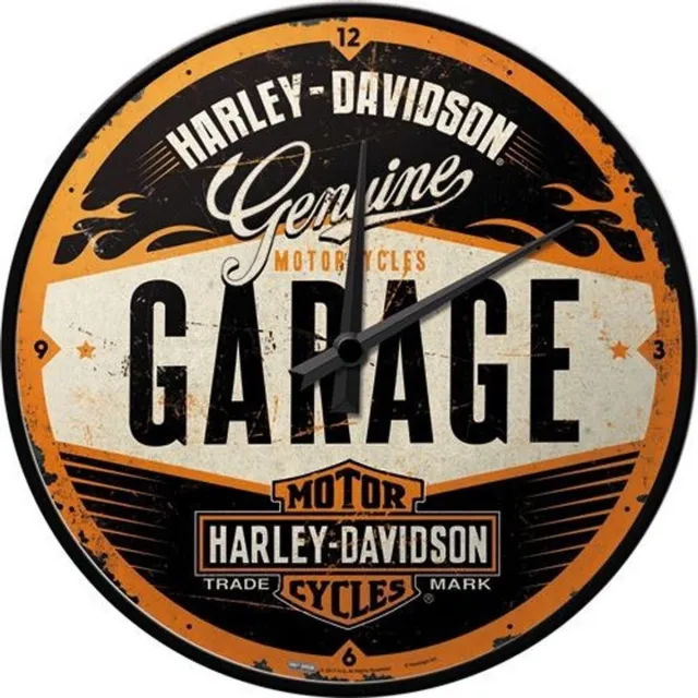 Harley-Davidson Garage Wandklok 30 cm zwart