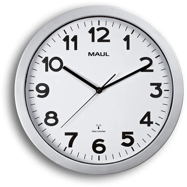 Maul MAULstep radiogestuurde wandklok zilver wit