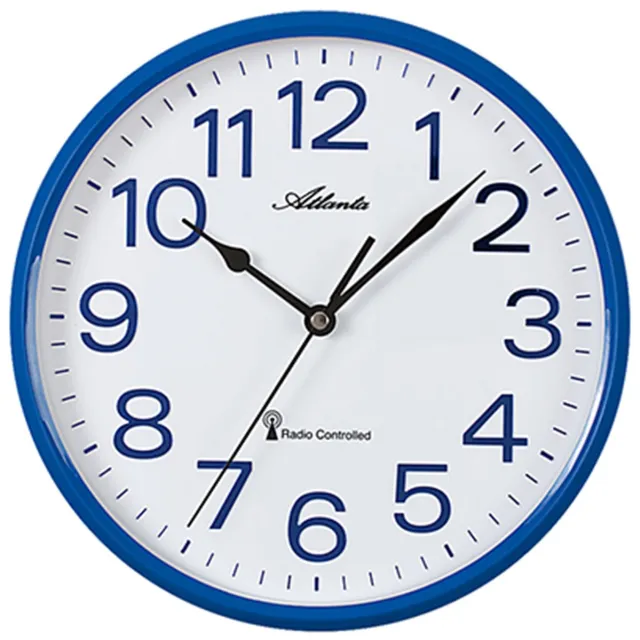 Atlanta Wandklok radiogestuurd Atlanta - 4378-5 Blauw