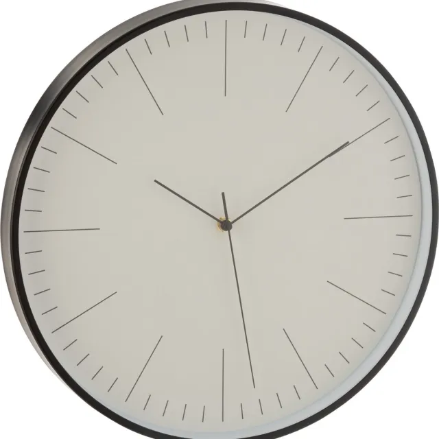 J-Line klok Gerbert - metaal - zwart - Ø 40 cm