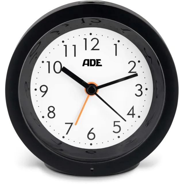ADE Analoge Alarmklok Met Verlichting - Incl. 2x Aa Zwart