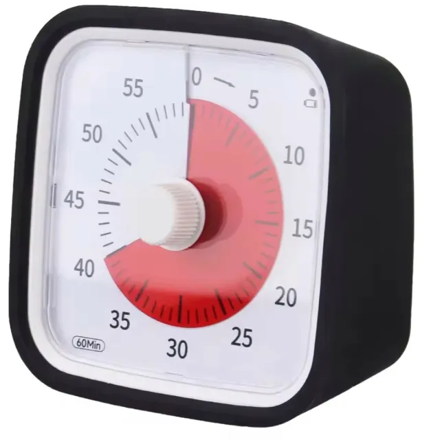 LuukyBB Visuele Klok - Timer Aftelklok Leerlijn voor Kinderen - Werk Basisschool Leraren Klas - Leer Klok Leerklok KinderKlok 60 Minuten - Aftel Kookwekker Countdown - ADD ADHD TOS LVB Autisme Slechtzienden - Management Back to School Rood