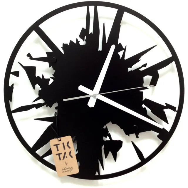 Decorizzly® Decorizzly Trzask - Wandklok - 40cm - Ontwerp en Productie: TIKTAK Zwart