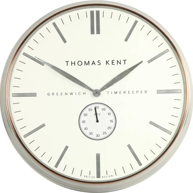Thomas Kent Klok Timekeeper zilver - koper Ø76CM