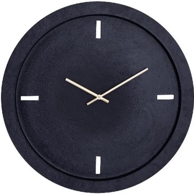 PTMD COLLECTION PTMD Klok Endor - 55x55x4 cm - Aluminium - Zwart