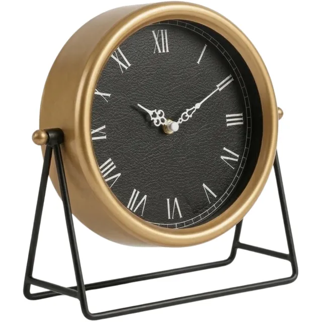 SCENA LIVING Gouden tafelklok op metalen standaard KORA, Diameter 21 cm