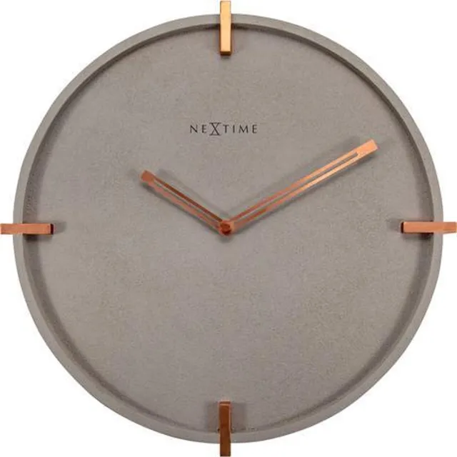 NeXtime Stille Wandklok - 32 cm - Concrete - Grijs- 'Mohawk Wall' Grey