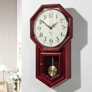 Eurotops Radiogestuurde wandklok met slingeruurwerk ’Regulateur’