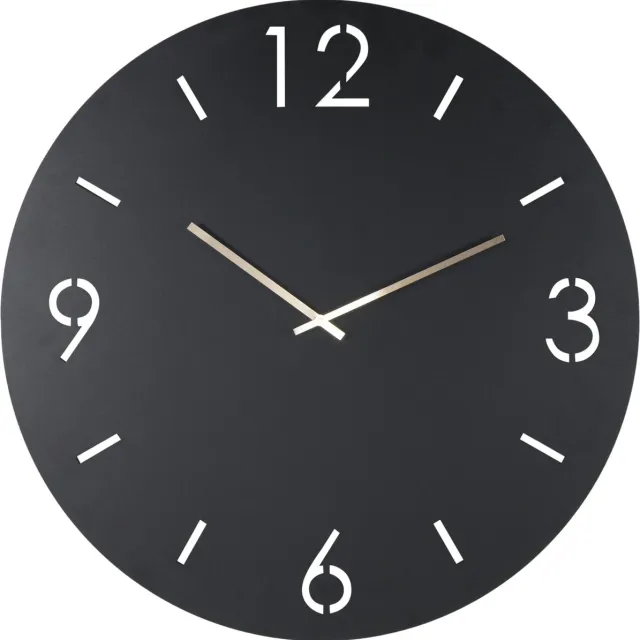 Spinder Design klok Time Ø 60 - Zwart - Staal
