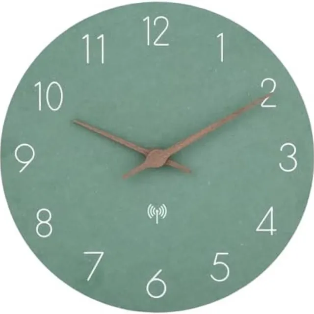 PromoHome Radiogestuurde Wandklok - Stil Werkend en Makkelijk Afleesbaar, 30 cm "Groen"