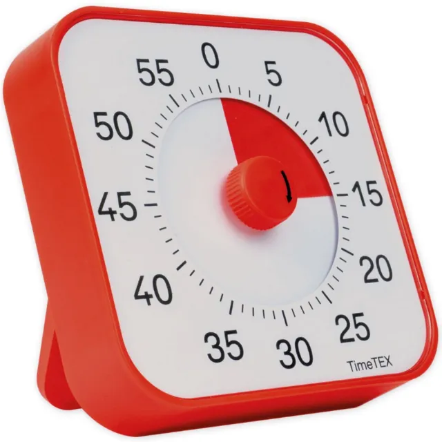 TimeTEX Timer - geluidloos - 16 x 16 cm rood