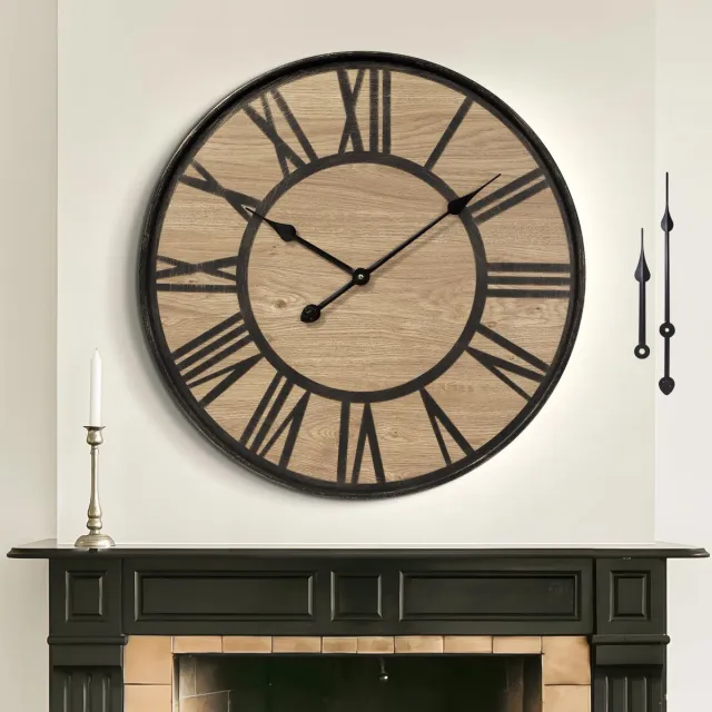 Mee 2ou Grote Wandklok Zonder Tikgeluid, 40 cm / 16 Inch Stille Houten Vintage Wandklok Retro Batterijgevoed Modern Voor Woonkamer Slaapkamer, Keuken, Boerderij, Kantoordecoratie Bruin