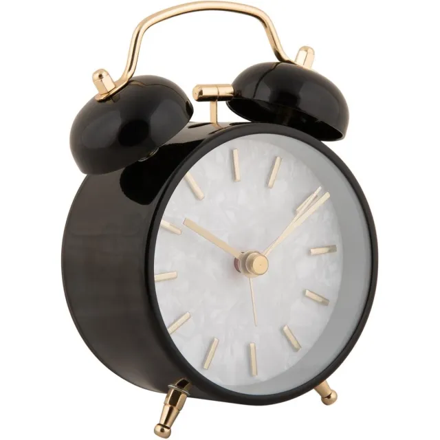 Karlsson Wekker Pearl Glow - Zwart - Ø8cm - Scandinavisch - Wekker voor slaapkamer - Wekkers
