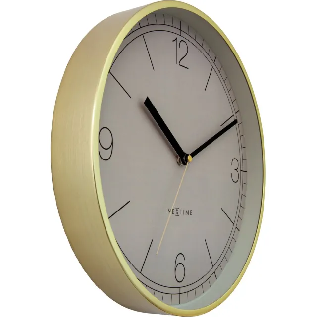 Wandklok 30cm-Silent-Gold/Beige-Aluminium-NeXtime 'Nova'