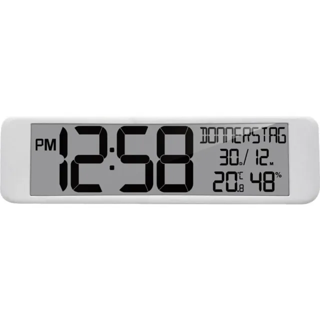Technoline Radio gestuurde klok - Temperatuur/luchtvochtigheid - Datum - Technoline WS 8120 Digitale wandklok Technoline WS 8120 440x120x30mm wit XXL