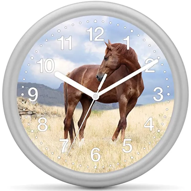 EUROTIME Kinderklok paard - Paard Bruin Leer