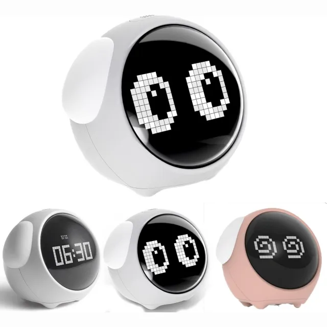 KZQ Digitale Kinderwekker Met Twee Alarms En Verstelbare Helderheid - Spraakactivering En Temperatuurdetectie - Speelgoed En Cadeau Voor Peuters Kinderen Studenten Jongens En Meisjes - Wit