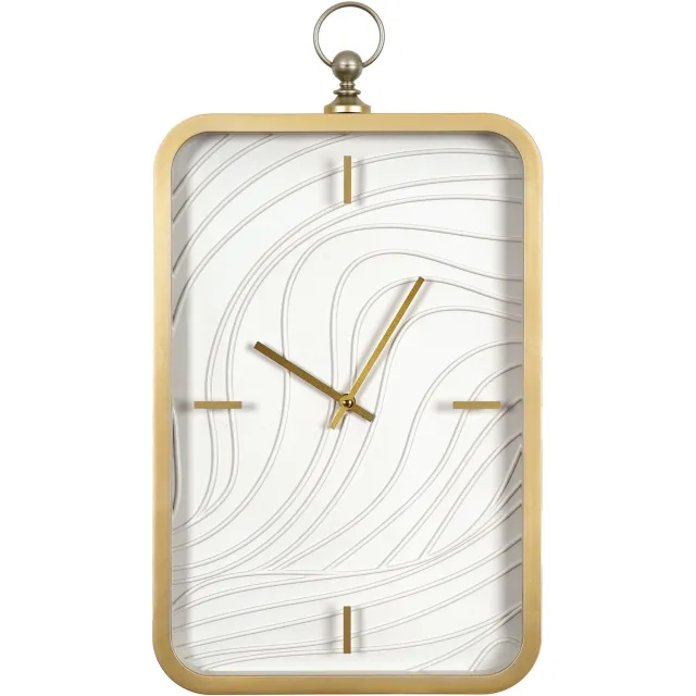 Beliani MOLIENS - Wandklok - Wit/Goud - Synthetisch materiaal