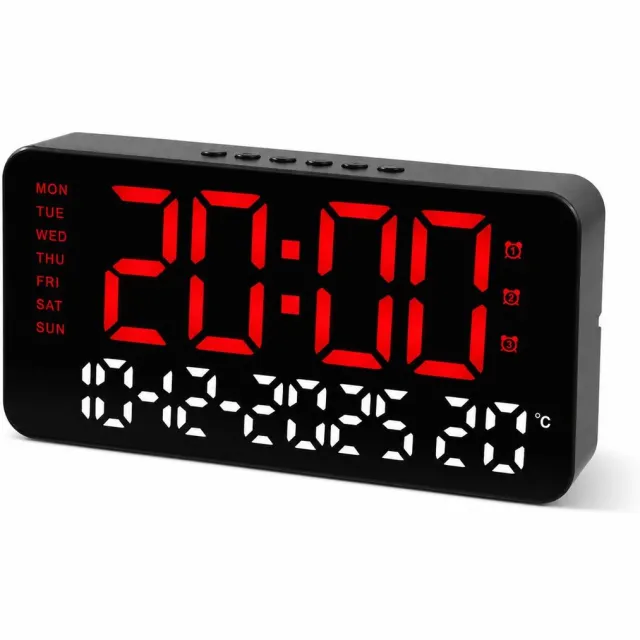 VHV Digitale LED Wekker - Moderne Wandklok en Tafelklok met Groot Display - Stijlvolle Spiegelklok voor Slaapkamer en Kantoor