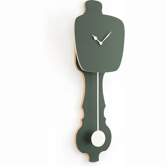 Kloq Wandklok met Pendule - Batterijen Inbegrepen - Wanddecoratie - Quartz Beweging - Niet-Tikkend Batterij Aangedreven - Mist Groen (SE) & Gebroken Wit - Small Mist Groen & Wit