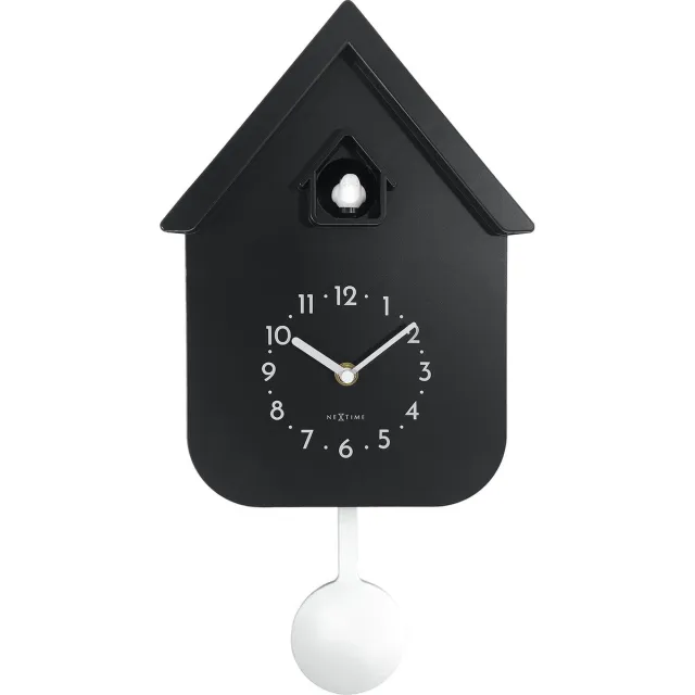 Nextime Twitter – Koekoeksklok – 21.5 × 41.5 × 8.5 cm – Plastic – Zwart – Stil