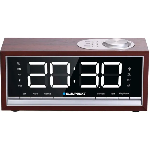 Bluetooth Radio Wekker - Klokradio FM PLL Radio met 60 Zendergeheugen Dubbele | Snooze Functie - LED Display Zwart